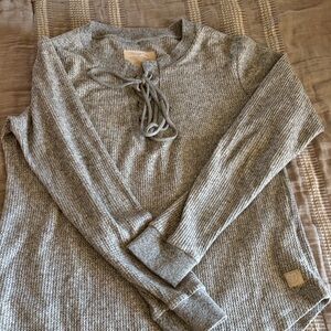 Gray Ribbed Knit lightweight Sweater